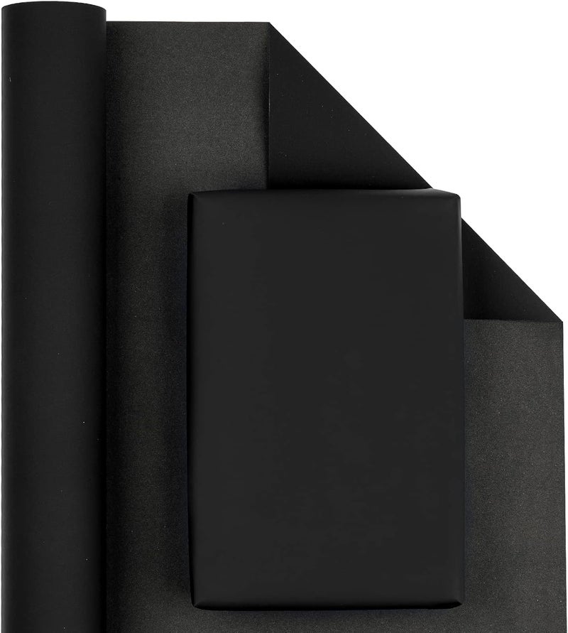 WRAPAHOLIC Black Wrapping Paper Roll - Mini Roll Silky Touch - 17 Inch X 16.5 Feet - Soild Color Design Perfect for Birthday, Holiday, Wedding, Baby Shower - Image 2
