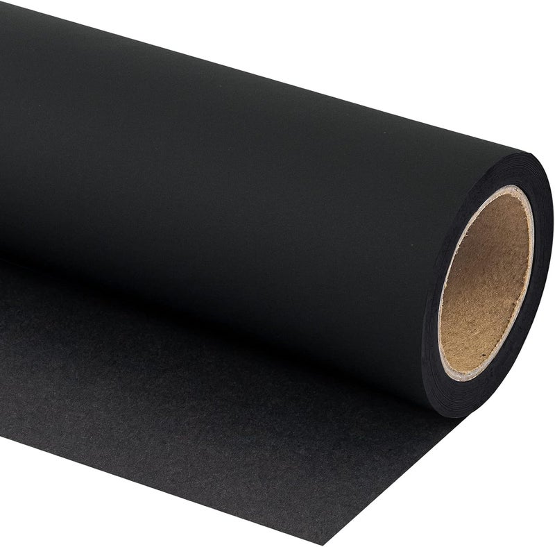 WRAPAHOLIC Black Wrapping Paper Roll - Mini Roll Silky Touch - 17 Inch X 16.5 Feet - Soild Color Design Perfect for Birthday, Holiday, Wedding, Baby Shower - Image 1