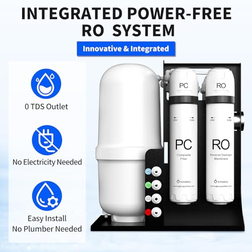 WINGSOL Dual Mode Integrated Reverse Osmosis Water Filter, NSF/ANSI 42&53&58, 10-Stage Under Sink RO Filtration System for 0 TDS Water & pH+ Alkaline Remineralization Water, No Electricity Needed - Image 2