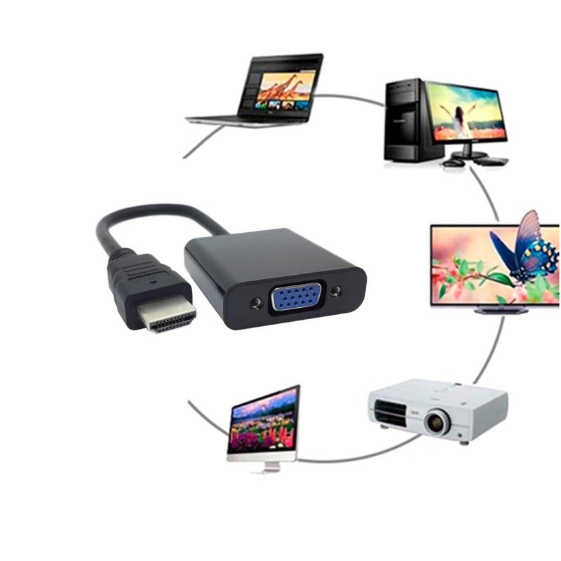 Chenyang محول HDMI إلى VGA، محول كابل HDMI ذكر مطلي بالذهب إلى VGA أنثى للكمبيوتر، سطح المكتب، اللابتوب، الشاشة، البروجيكتور - Image 4