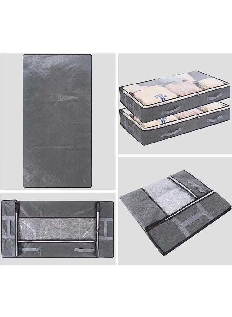 عربست صندوق تخزين تحت السرير - قطعة واحدة منظم فراش مقاوم للغبار مع مقابض معززة، حاوية تخزين مسطحة كبيرة الحجم لللحاف، البطانيات، الوسائد، الألعاب (إكسسوارات غرفة النوم) - Image 2