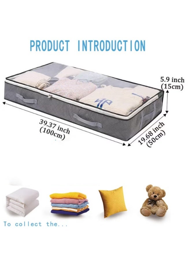 عربست صندوق تخزين تحت السرير - قطعة واحدة منظم فراش مقاوم للغبار مع مقابض معززة، حاوية تخزين مسطحة كبيرة الحجم لللحاف، البطانيات، الوسائد، الألعاب (إكسسوارات غرفة النوم) - Image 5