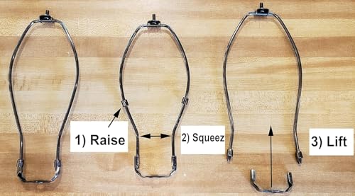 B&P Lamp® 8 Inch Heavy Duty Lamp Shade Harp Holder for Table and Floor Lamps, Antique Brass Finish - Image 2
