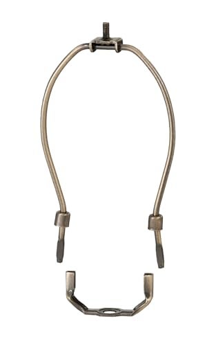 B&P Lamp® 8 Inch Heavy Duty Lamp Shade Harp Holder for Table and Floor Lamps, Antique Brass Finish - Image 1