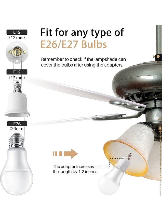 melfi E27 to E14 Conversion Lamp Holder - Lengthened for Easy Installation and Screw Adjustment" - Image 5