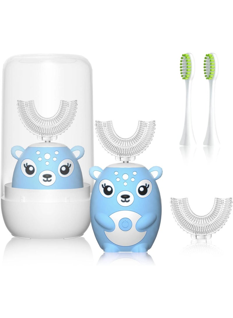 general Kids Electric Toothbrushs U Shaped sonic Automatic Toothbrush with 4 Brush Heads, Six Cleaning Modes,Cartoon deer Modeling , full mouth toothbrush for baby - Image 1