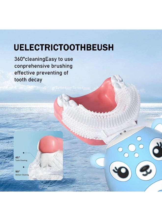 general Kids Electric Toothbrushs U Shaped sonic Automatic Toothbrush with 4 Brush Heads, Six Cleaning Modes,Cartoon deer Modeling , full mouth toothbrush for baby - Image 4