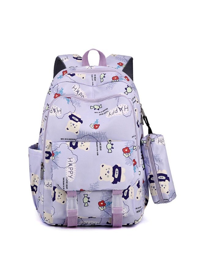 المنزل الذكي هوم سمارت إكسبلورر حقيبة ظهر فاخرة للأولاد والبنات. حقيبة بجيوب أمامية وجانبية وحافظة أقلام، هدية مثالية للأولاد والبنات. (بنفسجي، ٤٦*٣٠*٢٢ سم) - Image 1