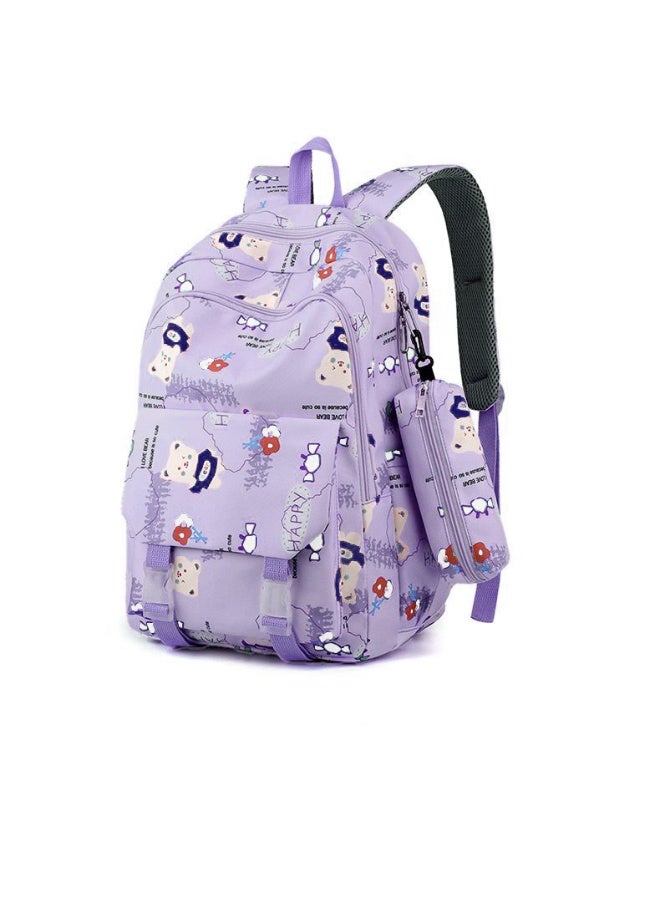 المنزل الذكي هوم سمارت إكسبلورر حقيبة ظهر فاخرة للأولاد والبنات. حقيبة بجيوب أمامية وجانبية وحافظة أقلام، هدية مثالية للأولاد والبنات. (بنفسجي، ٤٦*٣٠*٢٢ سم) - Image 2