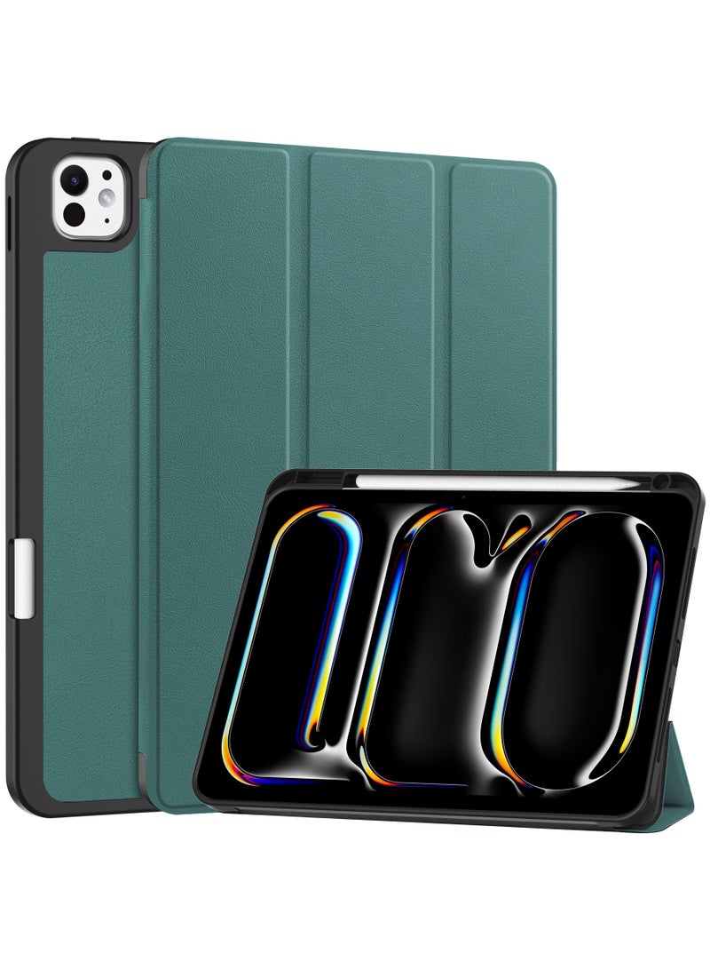 Carebao iPad Pro 11-Inch M4 (2024) Case - PU Leather Exterior and TPU Impact Protection with Tri-Fold Support for Angle Adjustment - Smart iPad Case with Pencil Slot and Auto Wake/Sleep Function - Image 1