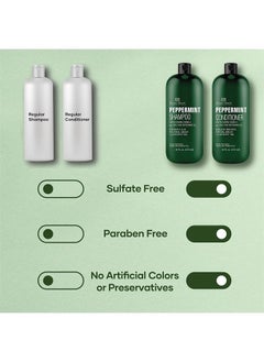 Botanic Hearth BOTANIC HEARTH Peppermint Oil Shampoo and Conditioner Set - Hair Blooming Formula with Keratin for Thinning Hair - Fights Hair Loss, Promotes Hair Growth-Sulfate Free for Men and Women - 16 fl oz x 2  - Image 5