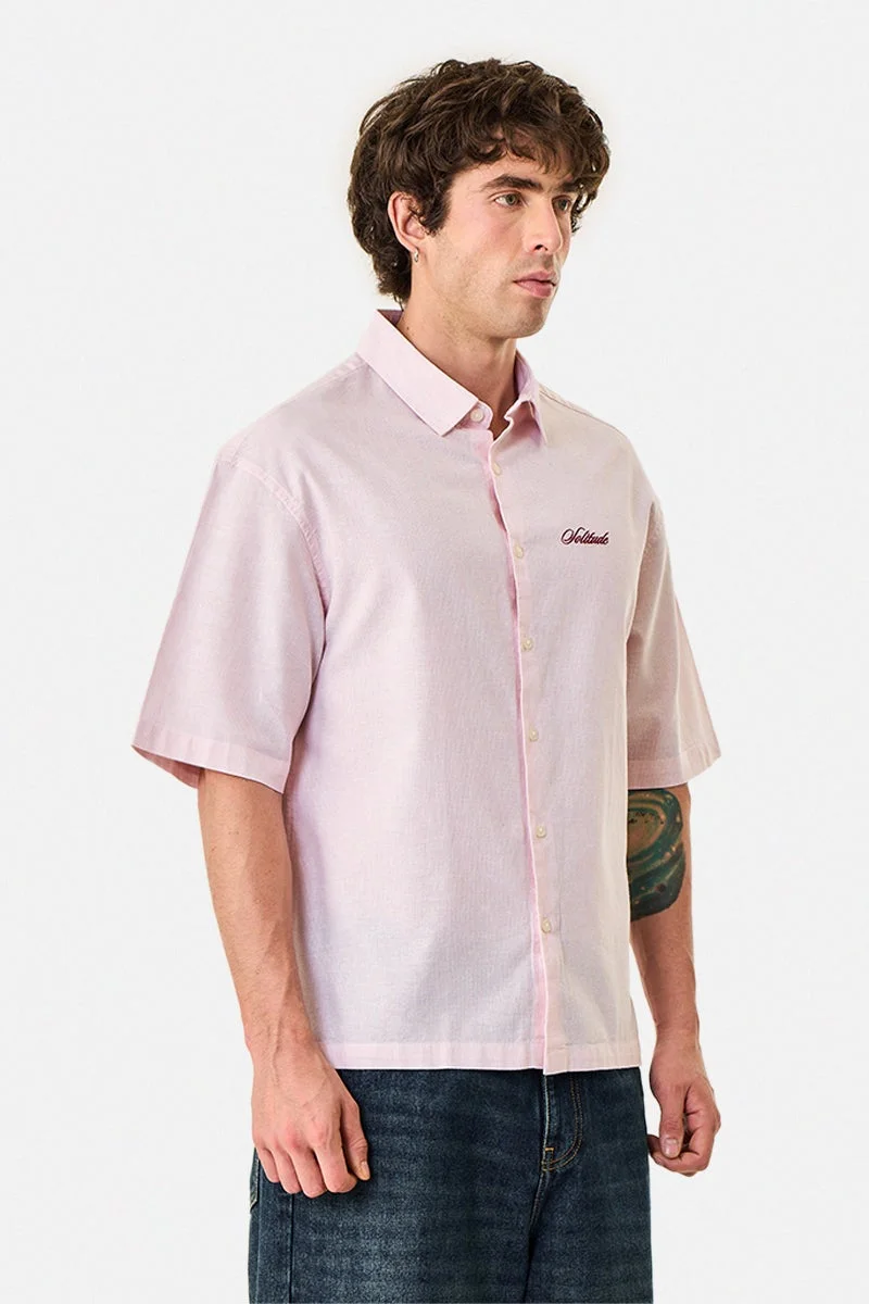 SNITCH Embroidered Linen Blend Box Fit Shirt