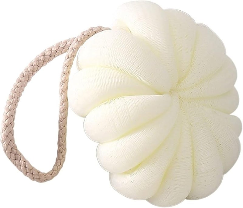 Soft Mesh Exfoliating Bath Ball Body Scrubber Foaming Shower Sponge Pumpkin Shape - Image 1