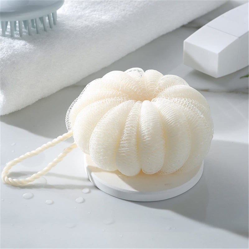Soft Mesh Exfoliating Bath Ball Body Scrubber Foaming Shower Sponge Pumpkin Shape - Image 4