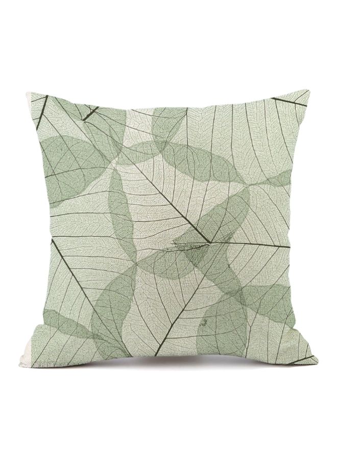 NIBEMINENT Leaves Printed Cushion Cover Green/Black 45x45cm