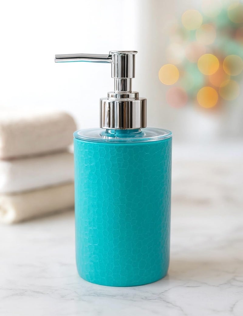Emoh Roced Refillable Liquid Soap Dispenser – Unbreakable Plastic Pump Bottle for Handwash, Sanitizer, Lotion, or Shampoo | Reusable Bathroom & Kitchen Dispenser (250ml) (Blue, Pack of 1) - Image 1