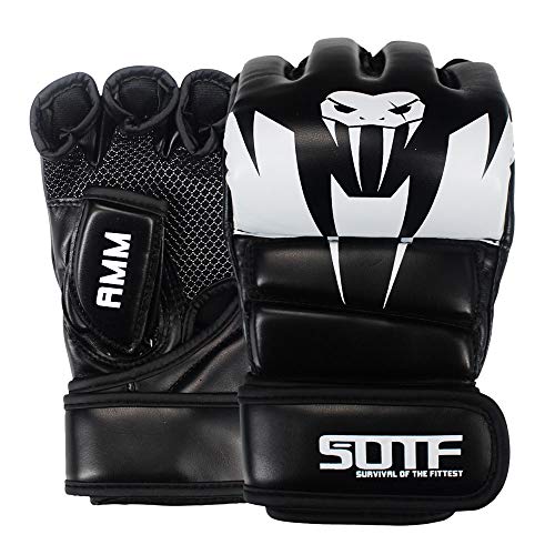 SOTF Punching Gloves for Adults MMA Training Gloves Men Fight Boxing Gloves Open Fingers Women Gloves White - Image 1