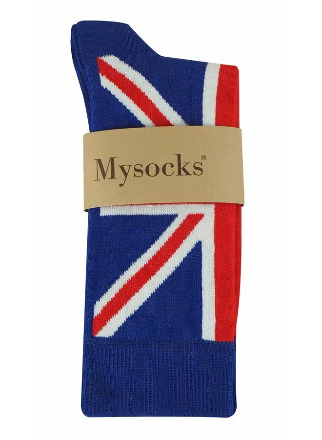 MySocks 3 Pairs Mens Multi Design Crew Socks British Flag, 3 Pairs British Flag, 8-12 - Image 2