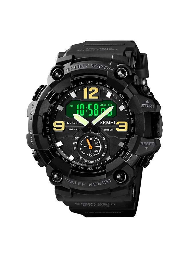 Men's 1637 Japan Movement 3 Time Dual Display Analog LED Electronic Quartz Wristwatch - Image 1