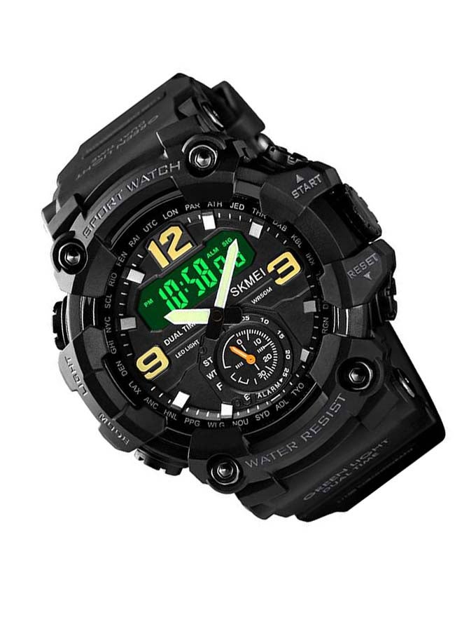 Men's 1637 Japan Movement 3 Time Dual Display Analog LED Electronic Quartz Wristwatch - Image 5