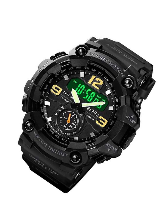 Men's 1637 Japan Movement 3 Time Dual Display Analog LED Electronic Quartz Wristwatch - Image 4
