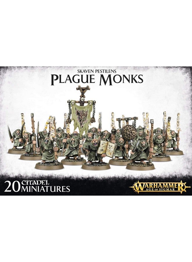 Games Workshop Warhammer 40K Age of Sigmar Skaven Pestilens Plague Monks - Image 1