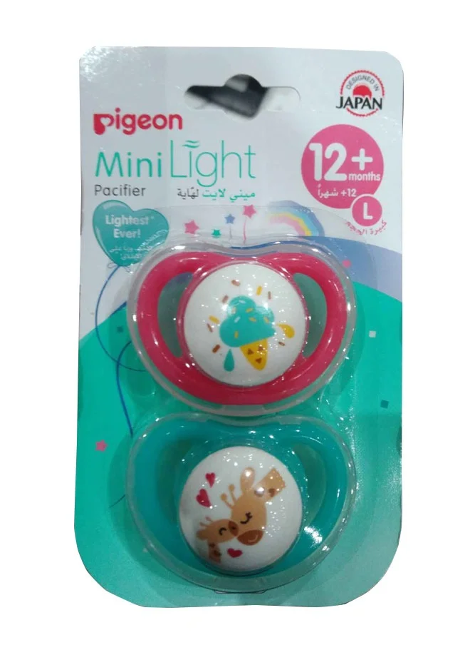 pigeon Mini Light Pacifier For 12+Month Large, 2Pcs - Assorted