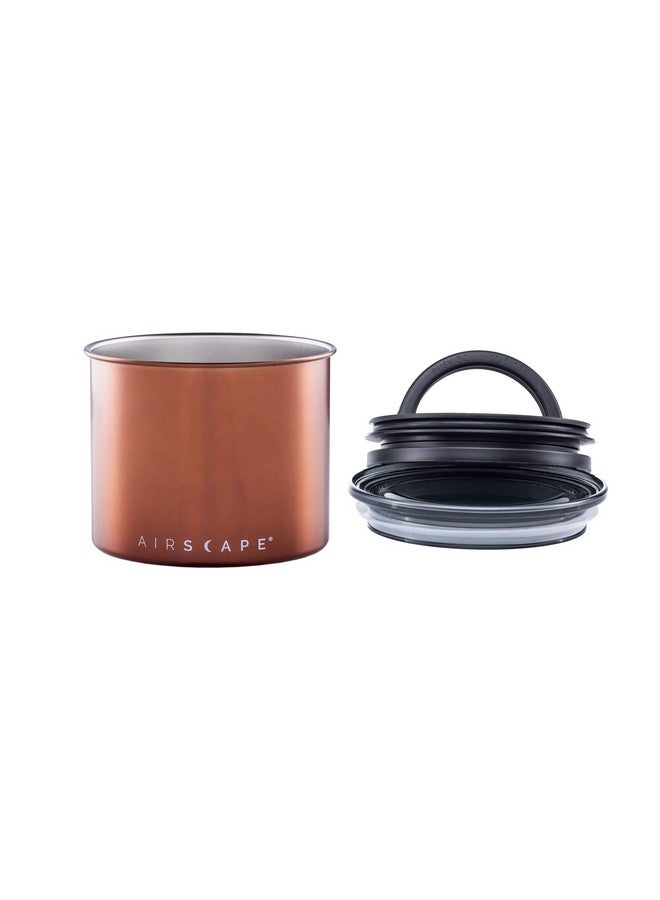 Planetary Design Airscape Stainless Steel Coffee Canister | Food Storage Container | US Patented Airtight Lid | Push Out Excess Air Preserve Food Freshness (Small, Brushed Copper) - Image 3
