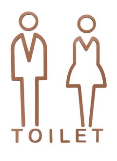 Generic 1set Toilet Door Sign Male and Female Toilet Signs Hollow Out Self Adhesive Tabs Man Women Shapes Restroom Wall Stickers Decorative Toilet Symbol for Home Bathroom Hotel Office Restaurant  - Image 1
