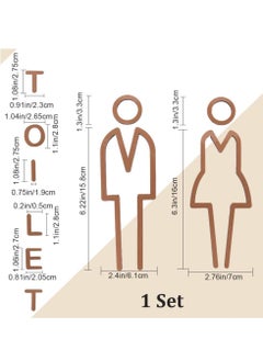 Generic 1set Toilet Door Sign Male and Female Toilet Signs Hollow Out Self Adhesive Tabs Man Women Shapes Restroom Wall Stickers Decorative Toilet Symbol for Home Bathroom Hotel Office Restaurant  - Image 2