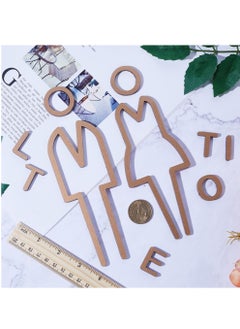 Generic 1set Toilet Door Sign Male and Female Toilet Signs Hollow Out Self Adhesive Tabs Man Women Shapes Restroom Wall Stickers Decorative Toilet Symbol for Home Bathroom Hotel Office Restaurant  - Image 3