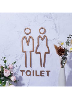 Generic 1set Toilet Door Sign Male and Female Toilet Signs Hollow Out Self Adhesive Tabs Man Women Shapes Restroom Wall Stickers Decorative Toilet Symbol for Home Bathroom Hotel Office Restaurant  - Image 4
