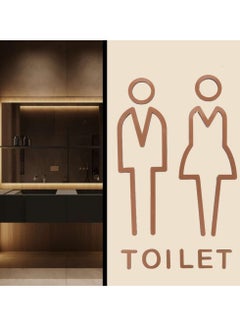 Generic 1set Toilet Door Sign Male and Female Toilet Signs Hollow Out Self Adhesive Tabs Man Women Shapes Restroom Wall Stickers Decorative Toilet Symbol for Home Bathroom Hotel Office Restaurant  - Image 5