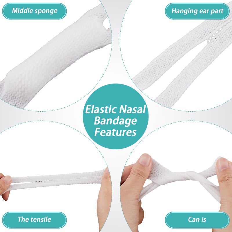 Patelai Elastic Nose Bandage, External Nasal Bandage Dressing Holder with High Absorption Capacity for Nose, White(20 Pcs) - Image 3