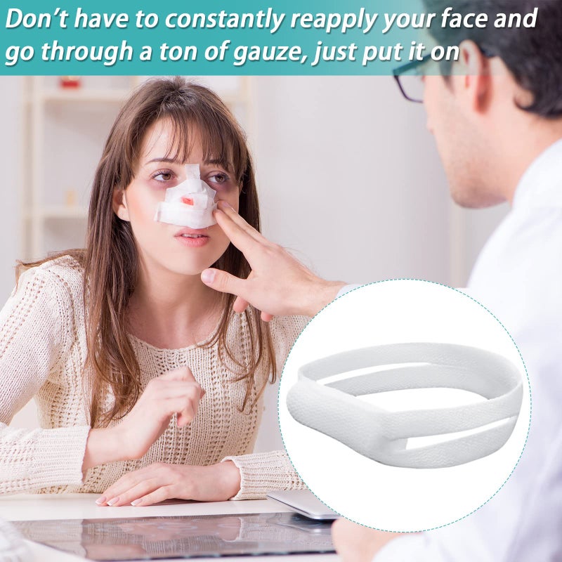 Patelai Elastic Nose Bandage, External Nasal Bandage Dressing Holder with High Absorption Capacity for Nose, White(20 Pcs) - Image 4