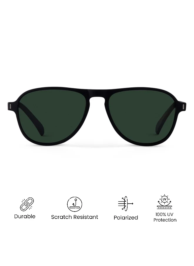 Woggles Emerald Night Polarized Aviator Sunglasses