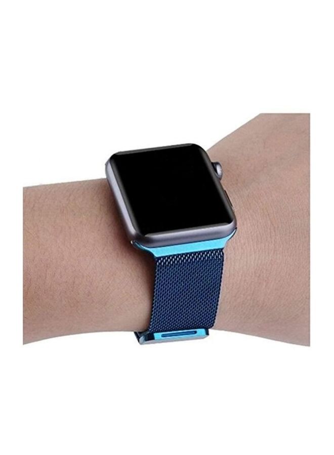 Stainless Steel Band Apple Watch Series 5/6/7 42/44/45mm Blue - Image 2