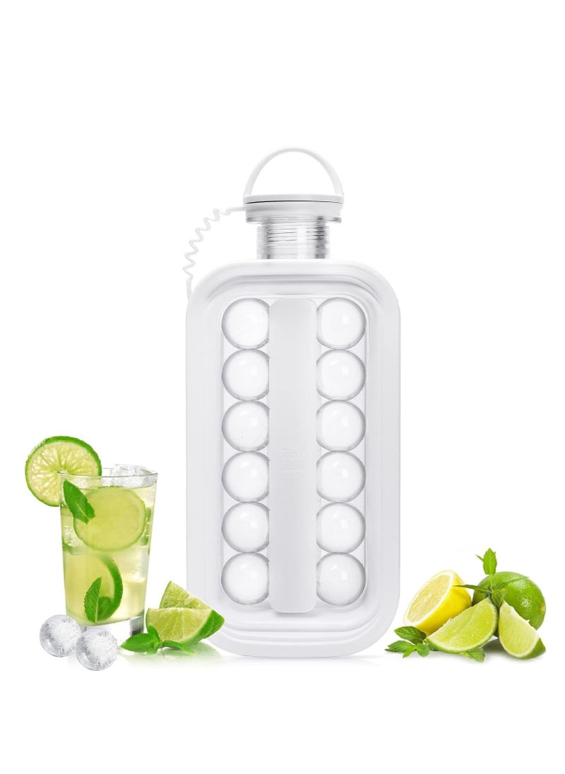 M MIAOYAN - Ice Tray 2 in 1 Portable Ice Ball Maker Kettle with 17 Grids Flat Lid for Cooling Ice Cubes - Image 1