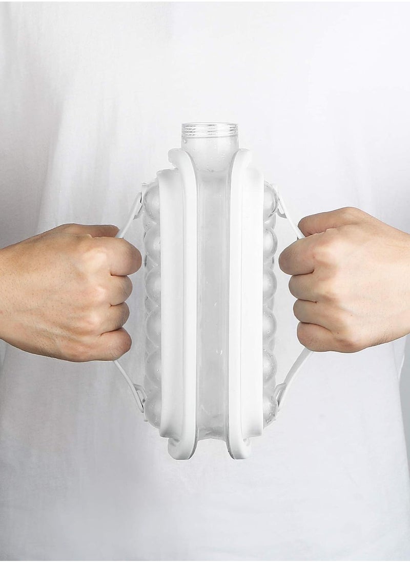 M MIAOYAN - Ice Tray 2 in 1 Portable Ice Ball Maker Kettle with 17 Grids Flat Lid for Cooling Ice Cubes - Image 1