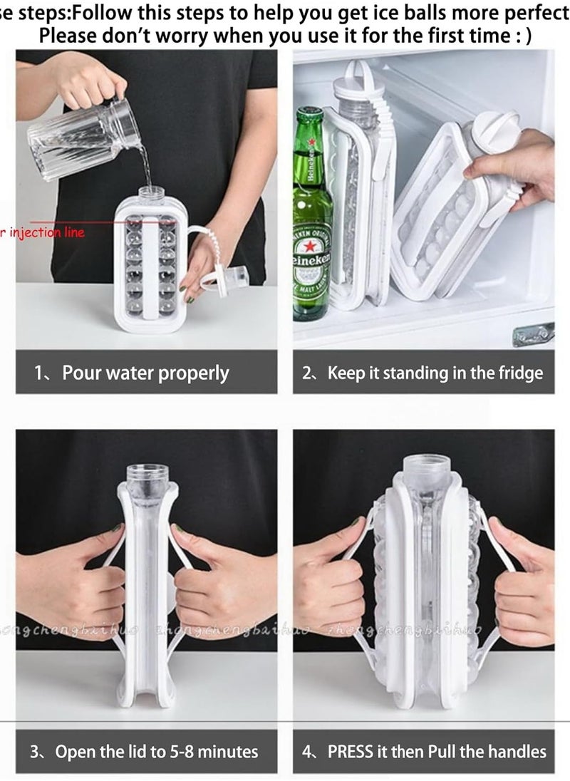 M MIAOYAN - Ice Tray 2 in 1 Portable Ice Ball Maker Kettle with 17 Grids Flat Lid for Cooling Ice Cubes - Image 1