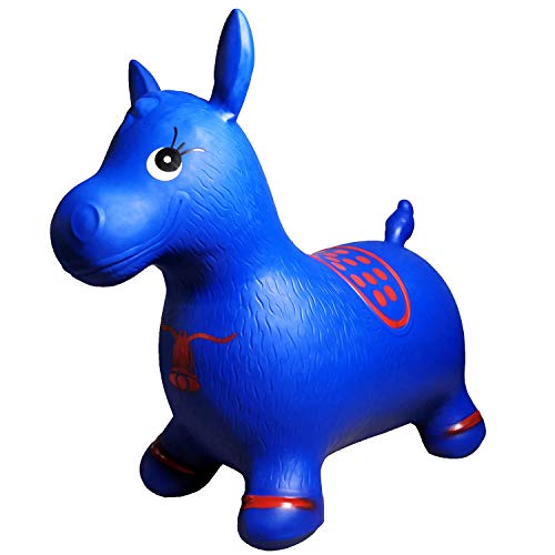 AppleRound Inflatable Ride-on Bouncy Animal Hopper – Horse, Cow or Unicorn – Kids Space Hopper Bouncer with Hand Pump – Jumping Toy for Indoor/Outdoor Play - Image 4