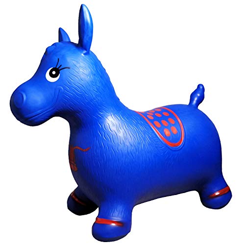 AppleRound Inflatable Ride-on Bouncy Animal Hopper – Horse, Cow or Unicorn – Kids Space Hopper Bouncer with Hand Pump – Jumping Toy for Indoor/Outdoor Play - Image 5