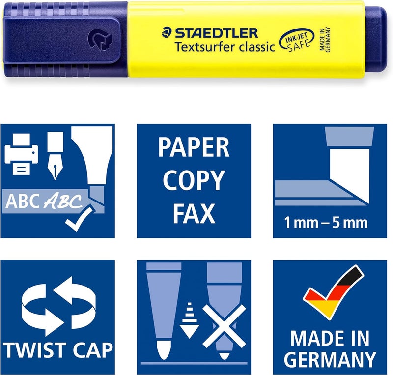 STAEDTLER Textsurfer Classic 364 Highlighter Chisel Tip 1 To 5 mm Yellow - Image 5
