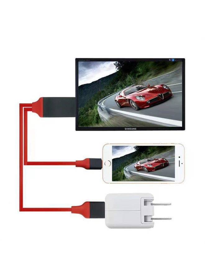 Suitable For Apple To HDTV HD Line Lightning Apple Mobile Phone Screen HD Converter Adapter-Color:P8 Male Black - Image 2