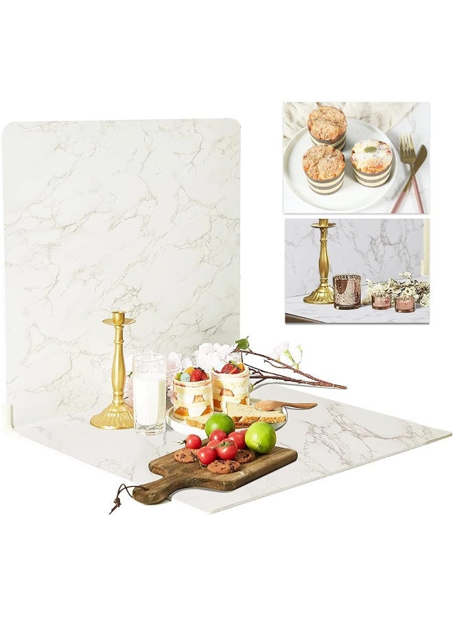 BPA 2PCS Photo Backdrop Boards for Flat Lay, 24x24Inch Marble Food Photography Background Waterproof Tabletop Backdrop Shooting - Image 5