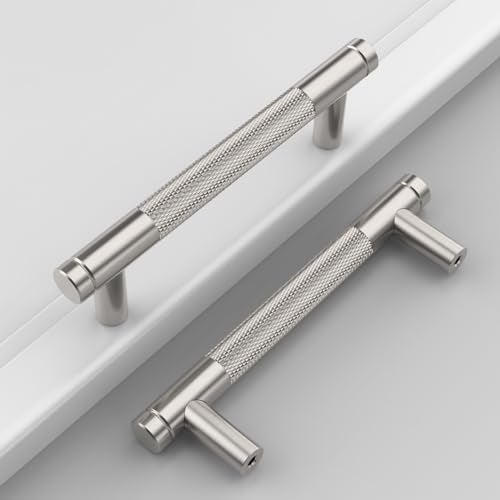 Coinkoly 10 Pack 37596mm Brushed Satin Nickel Cabinet Pulls Silver Knurled Kitchen Cabinet Handles Drawer Pulls Cupboard Hardware for Cabinets - Image 1
