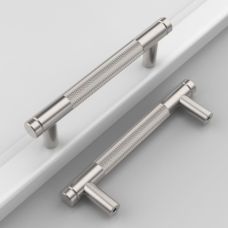 Coinkoly 10 Pack 37596mm Brushed Satin Nickel Cabinet Pulls Silver Knurled Kitchen Cabinet Handles Drawer Pulls Cupboard Hardware for Cabinets - Image 2