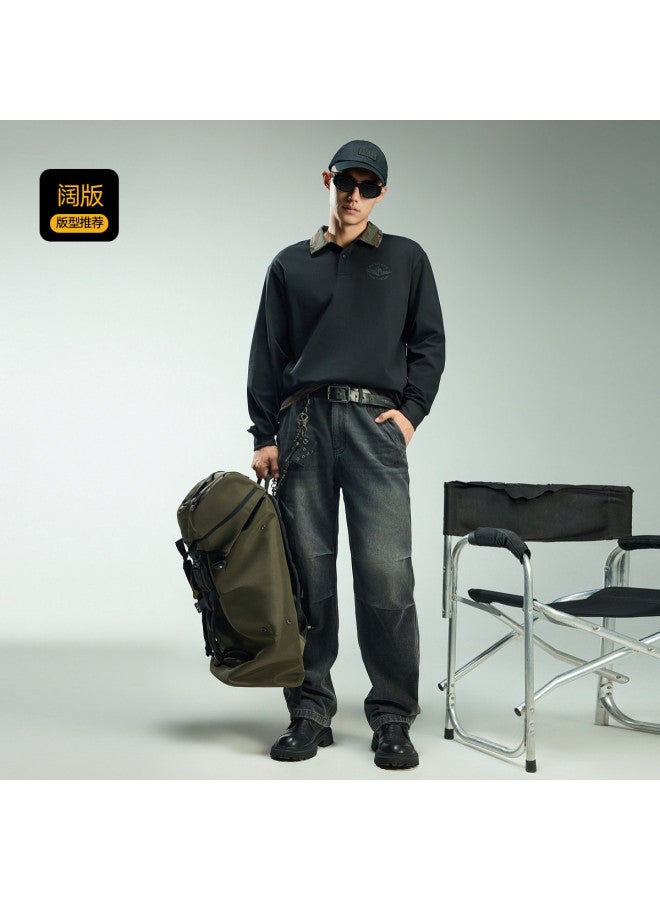 Cabbeen Polo Shirt Men's Embroidery Craft Autumn Long Sleeve Polo Shirt - Image 4