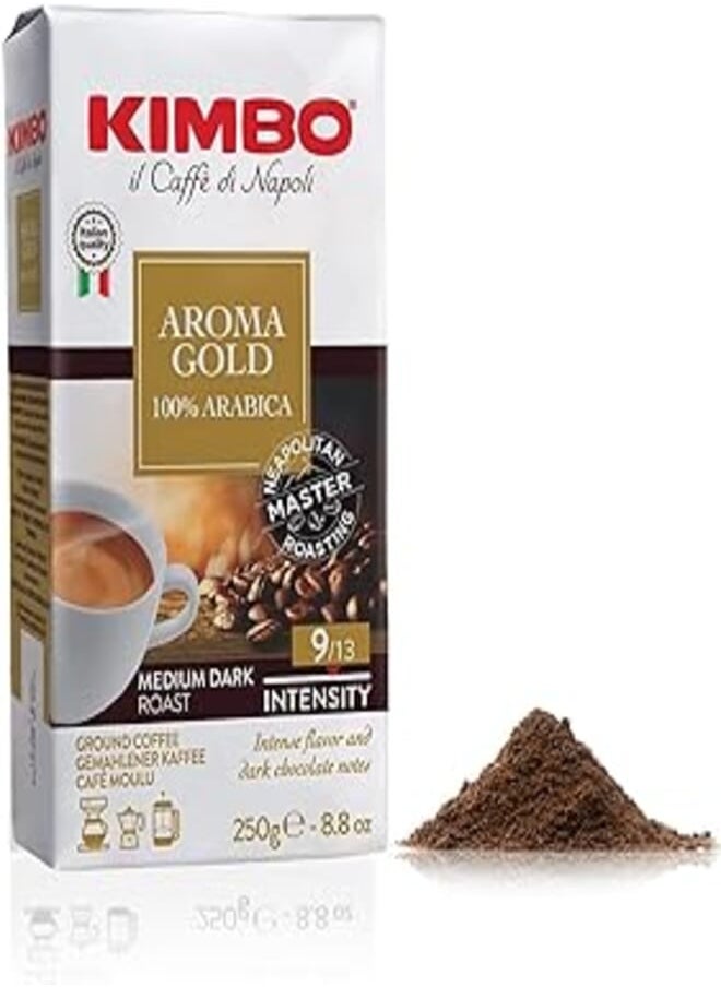 KIMBO - KIMBO AROMA GOLD 100% Arabica - 250 GM - Bag - Image 1