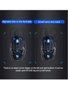 T-WOLF Wired Gaming Mouse 7 Button 4 Color Backlight 1200-6400 Adjustable DPI Office Mouse Built-in Weights for Laptop/PC Silver G530  - Image 4